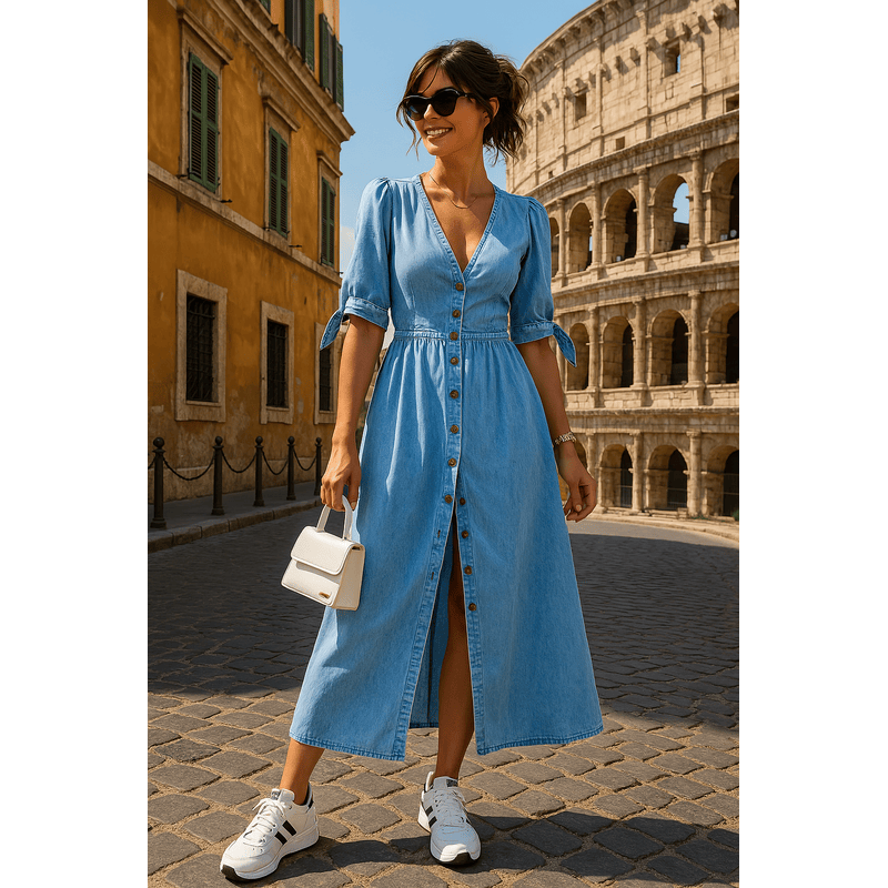 Clara Belle - Elegant kjole med knapper