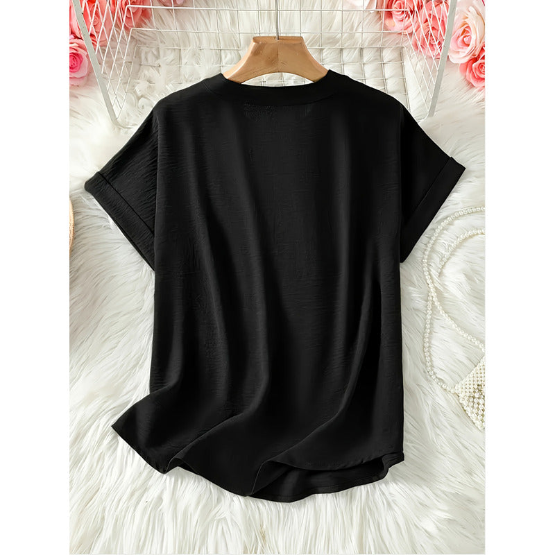 Lise - Elegant ensfarvet bluse