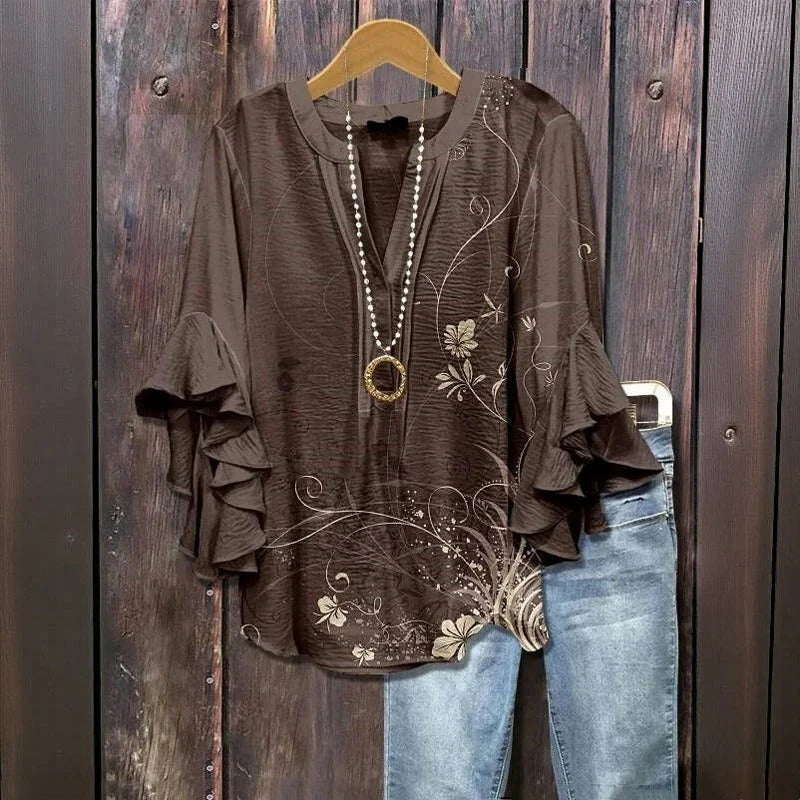 Johanne - Vintage bluse med blomsterprint