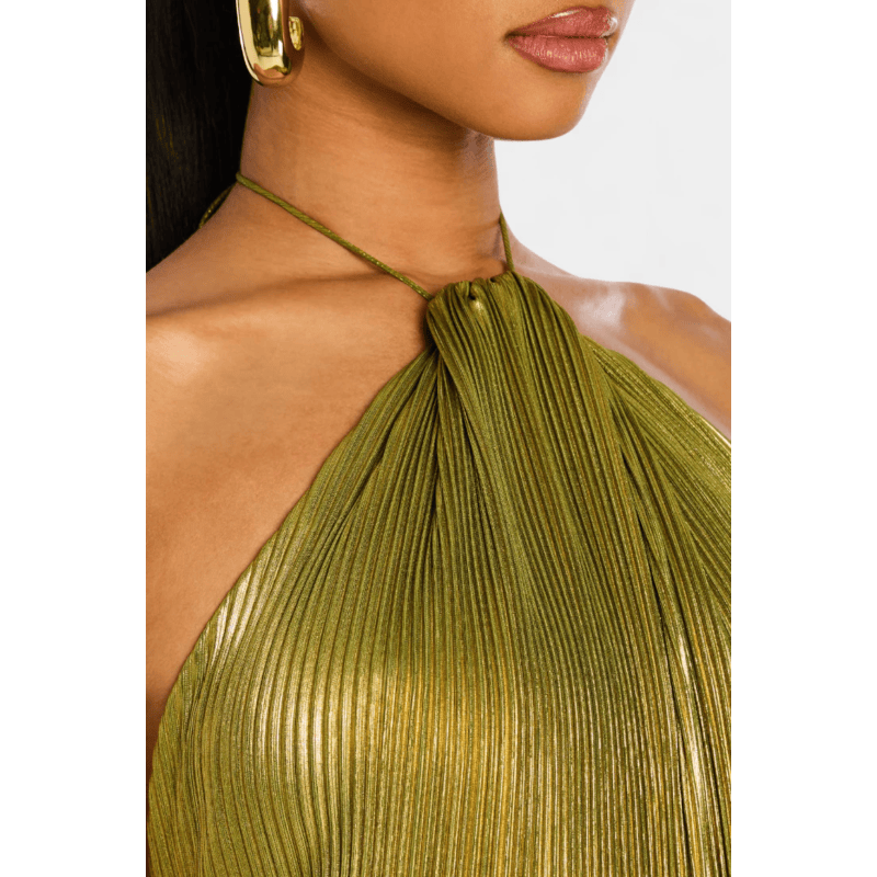 Lorette - Metallic-kjole med åben ryg